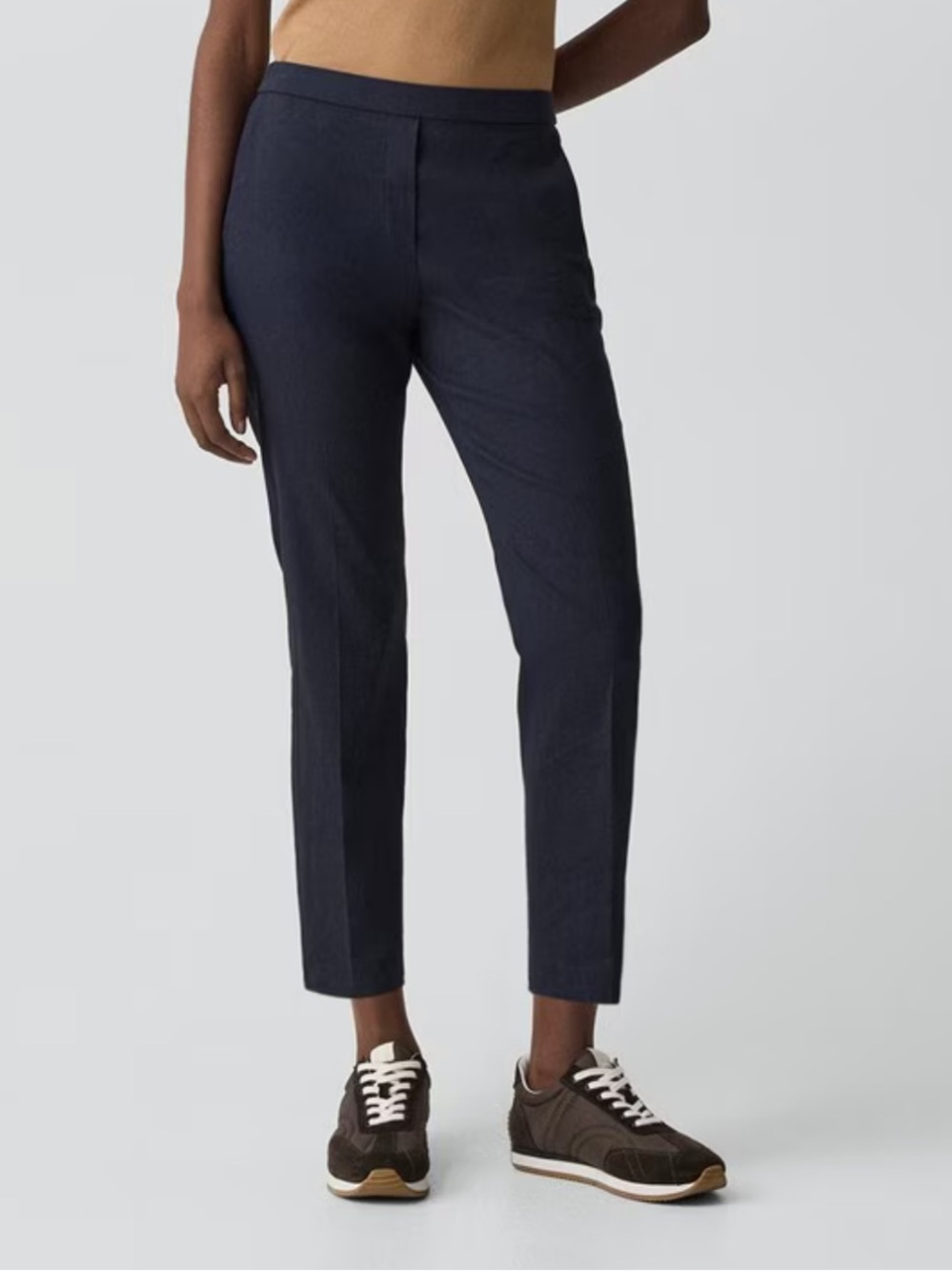 Theory Treeca Pull-On Pant in Good Linen | Navy Blue  | Size 10